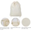 3 Pcs Breathable Canvas Laundry Drawstring Bags with Carrying Handles,