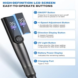 Cordless Electric Nail Drill Rechargeable 35000 RPM,2 in 1 Professional Portable Nail Drill Machine Filer for Acrylic Gel Nail Removal Manicure Pedicure Salon Home Use (Grey)