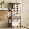 TETOTE 4-Tier Towel Rack, M-Shaped Detachable Dividers Towel Shelf with