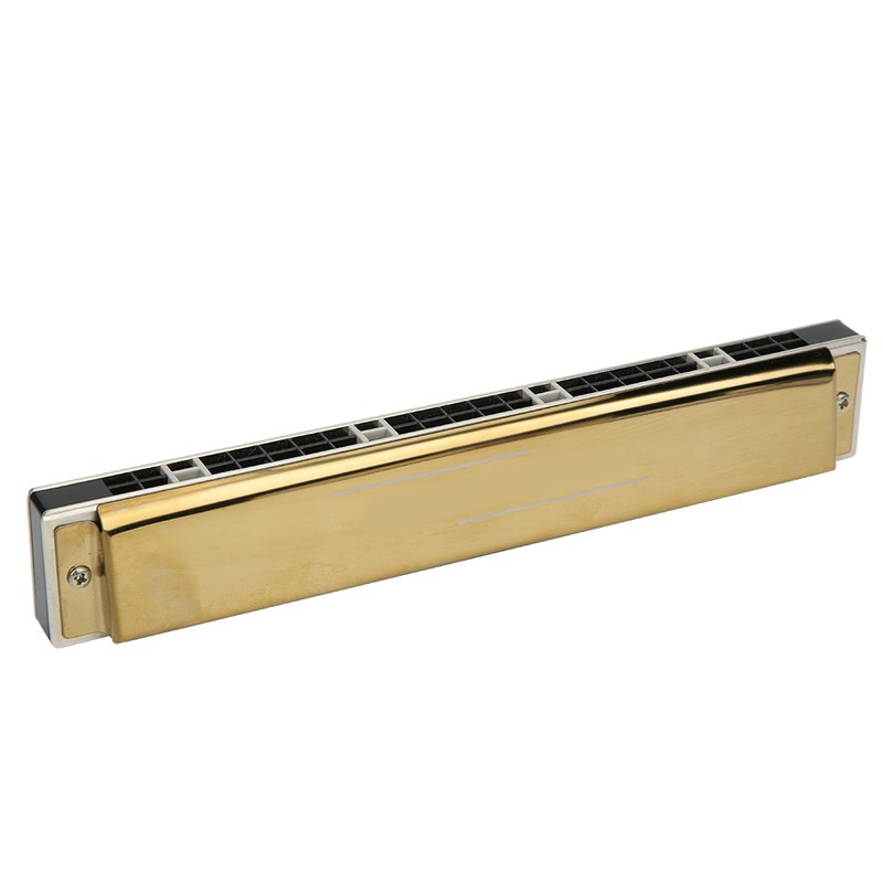 Harmonica Professional Mouthorgan Diatonic Harp 1.2mm Brass Base Plate 24‑Hole