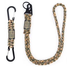 cibtdtl 2 Pcs Heavy Duty Paracord Lanyard Keychain, Braided Parachute Rope Necklace Keychains with Cool USA Flag, Strong Lanyard for Outdoor Activities, Camera, Keys, Whistle, Traveling