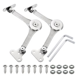 sourcing map 2Pcs Lid Support Hinge, 200-220N Adjustable Hinge Damper Gas Struts Soft Close Folding Lid Stay Hinges Automatic Slow Lowering Pneumatic Lid Buffer for Cabinet Closet Wardrobe