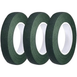 BN 3 Rolls of Green Floral Tape, Flower Tape, Paper Flower Ribbon, for Bouquet Stem Wrap Florist DIY Garden Wedding
