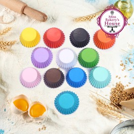 Miss Bakery's House | Pack of 50 | Paper Cupcake Cases/Baking Cups/Muffin Liner Cupcake Cases/Baking Cases/Cupcake Cases/Bar/Wedding Decoration 100% Food Safe (50, Light Blue)