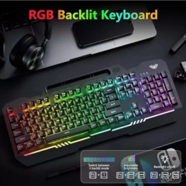 AULA Gaming Keyboard, T102 104 Keys Gaming Keyboard and Mouse Combo with RGB
