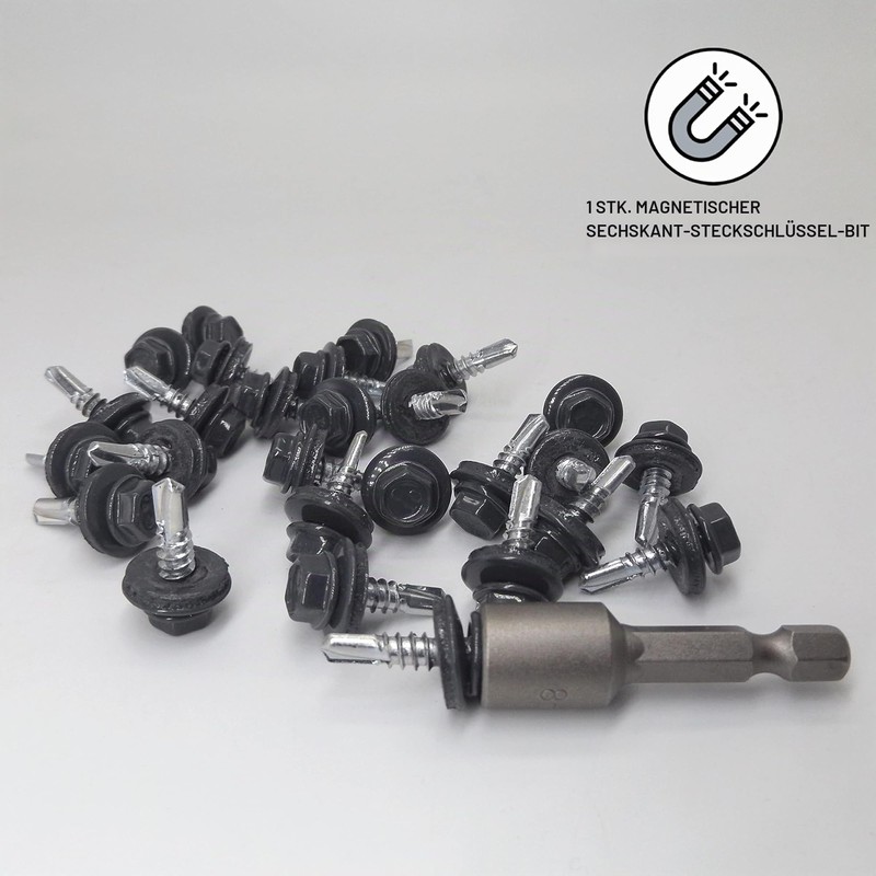 Marcopol Pack of 150 Metal Roofing Screws 4.8 x 19