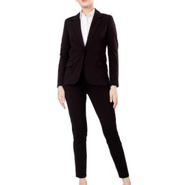 Marycrafts Women’s Two Piece Suits – Business Blazer Pant Suit Set for Work, Professional Outfit, Office Wear, Formal Business Attire 12 Black