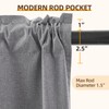 Pickluc Grey 100% Blackout Cafe Curtain 24 Inches Long, Linen