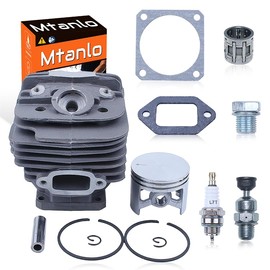 Mtanlo 48mm Cylinder Piston Kit for Stihl 034 034AV 034SUPER 036 MS360#1125 020 1215, Piston Kit, Cylinder Gasket, Muffler Gasket, Spark Plug, Needle Bearing, Decompression Valve