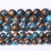 90 piezas de cuentas de piedra de cloisonné azul de