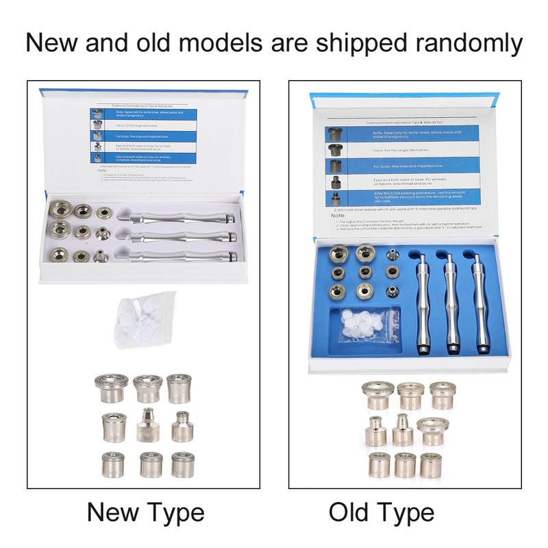 Replacement Diamond Microdermabrasion Dermabrasion Tips with Handle Stainless Steel Filter