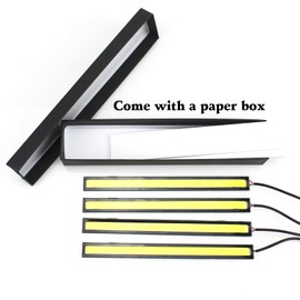 YankMooM 4PCS Daytime Running Lights DRL Car LED Light Strip Waterproof COB Lights Truck Bike Universal 17CM 12V Driving Lighting(White)