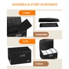 JUNDUN Index Card Holder with Lock,Collapsible Fireproof Index Card Box