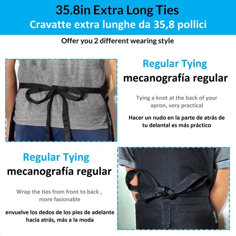 LEFUNDA® Pack of 2 Aprons, Waterproof Apron with 3 Pockets,