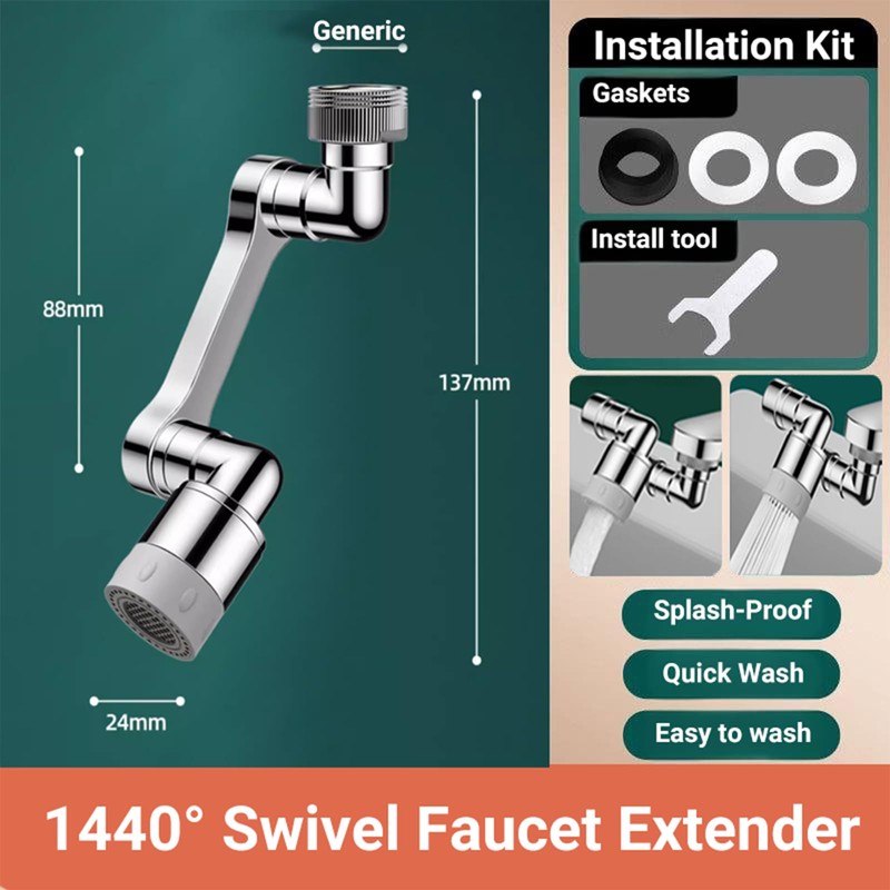 ELESULTRA 1440° Swivel Sink Faucet Extender - Universal Kitchen Sprayer,