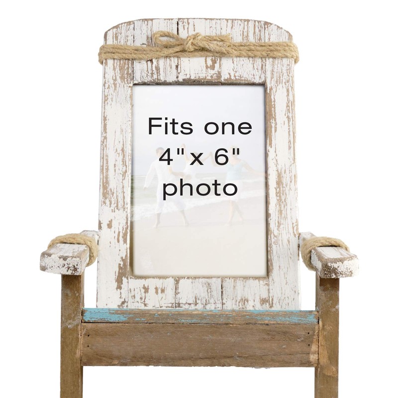 EXCELLO GLOBAL PRODUCTS Beach Chair Photo Frame: Holds 4x6 Vertical