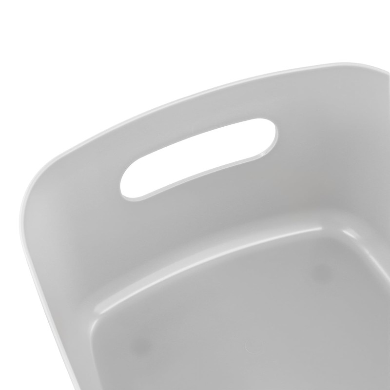 NAMYEUT Pack of 10 Grey Plastic Storage Baskets, 24.5 x