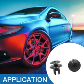 A ABSOPRO Rivet Clips Bumper Mudguard Attachment 10 mm for Volkswagen Plastic Black (Set of 50)