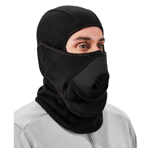 Balaclava with Detachable Heat Exchanger Face Mask, Winter Ski Mask, Ergodyne N-Ferno 6970,Black