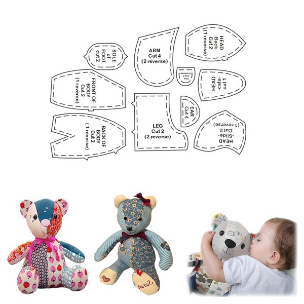 Ellxen Lot de 10 règles en acrylique avec motif ours en mémoire - Règle à coudre manuelle pour débutants - Pour décoration de fête de printemps et Pâques