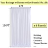 30ft x 10ft Wrinkle Free White Backdrop Curtain for Parties,