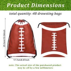 Berlune Football Drawstring Gift Bags Goodie Bags Colorful Birthday Favor Bags Bulk Party Supplies Candy Bags 10 x 7 Inch (48 Pieces)