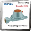 GOK Pressure Regulator for Caravan/Motorhome 50 mbar + Hose 40