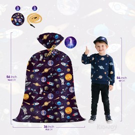 KIDAJOY Extra Large Space Gift Bags Birthday Plastic 36x56 Inch Jumbo Astronaut Gift Bag for Boys Kids Outer Space Themed Galaxy Birthday Party Favors Supplies Rocket Planet