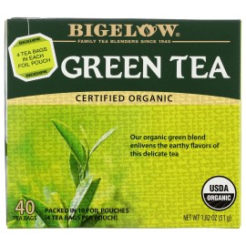 Bigelow Organic Green Tea 40 Bags 1.82 oz (Pack of 6)