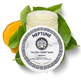 Tallow and Manuka Honey Balm, 2 onzas, sin perfume, acabado de pasto alimentado con hierba, crema facial, cuerpo, locin y blsamo labial               