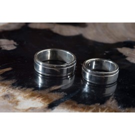 Windalf Viking Partner Spinning Ring ASARI 7 mm Mediaval Jewellery Ring Friendship Silver Ring 925 Sterling Silver, Fabric, No Gemstone