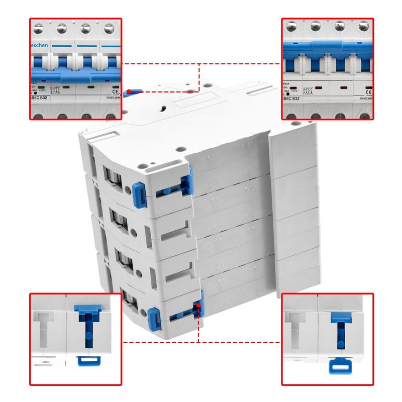 Heschen Miniature Circuit Breaker HSB6C, 32Amp Current, 4 Pole, Type