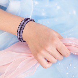 Ayriwoyi Purple Amethyst Bracelet Wrap Bracelet for Women Beaded Wrap Bracelet Healing Crystal Bracelet Adjustable 2 Wraps Bracelet Handmade