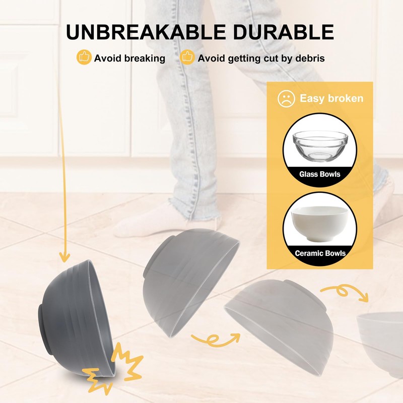 Rubtlamp 16Pcs Plastic Wheat Straw Dinnerware Set, Reusable Plastic Dishes