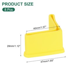 uxcell 8 Pcs 1.57" x 1.57" Rubber Foot Pads Covers, L Shaped Furniture Angle Pads Leg Caps End Covers Floor Protector Anti-Slip Angle Iron for Shelving, Yellow