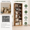 6-Tier Wood Bookcase, 63-Inch Tall Bookshelf with Anti-Tip Device, Floor
