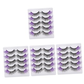 Mikinona 20 Pairs Colored False Eyelashes False Lash Extensions Eyelash Extensions Lashes Strip Faux Lashes Blue Fake Eyelashes Fake Lashes Colored Lashes Purple Imitation