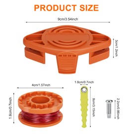THTEN WA0010 WA0004 Trimmer Blades Head Replacement Spool 10ft 0.065" Compatible with Worx WG180,WG175,WG170,WG163,WG156,WG155,WG154,WG153,WG152,WG151.5,WG151,WG150 Line String Trimmer 22 Pack