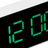 LED Digital Alarm Clock Brightness Adjustable 12/24Hr White Shell Green
