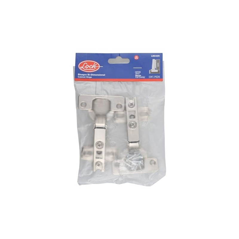 Lock LBD35R Bisagra recta bidimensional 35 mm
