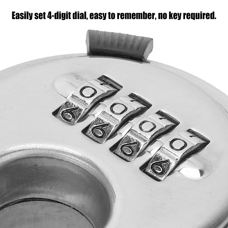 4 Digit Combination Disc Padlock with Hardened Steel Shackle Lock