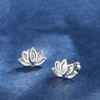 Minimalist Lotus Flower 20G Post Pin Tiny Stud Earrings 999