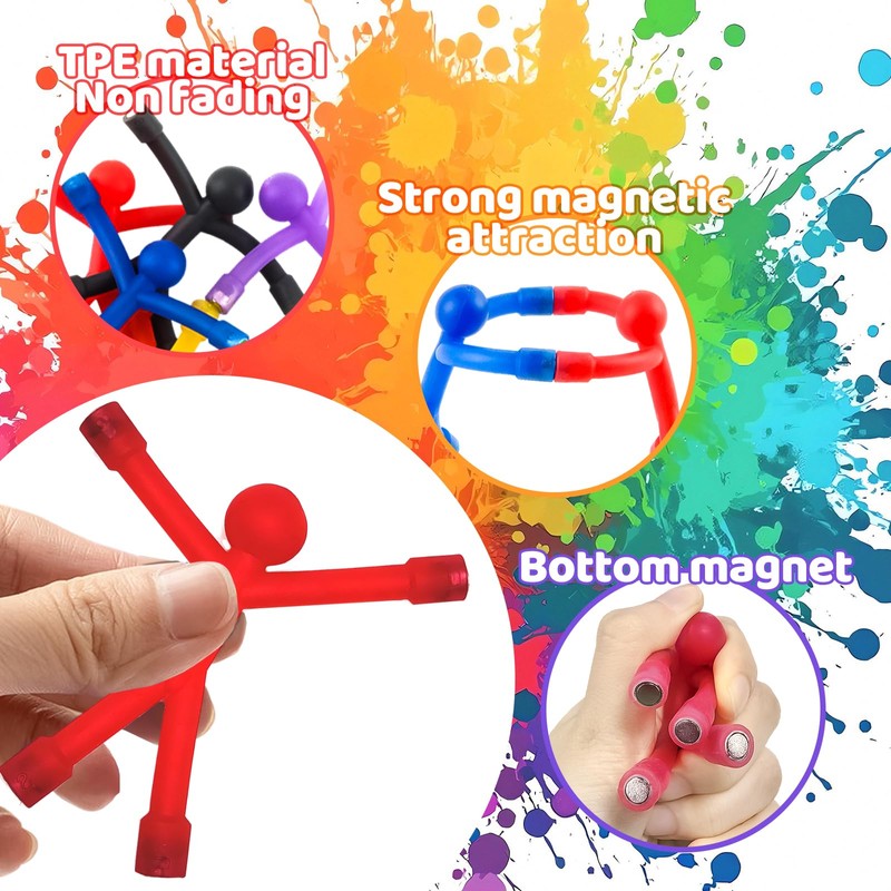 Pack of 10 Mini Man Fridge Magnets, dellyy Rubber Magnets,