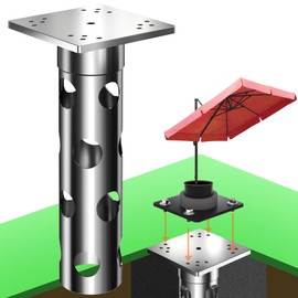 4smile In-ground umbrella base - In Ground umbrella holder, stainless steel - Umbrella stand outdoor base, high load capacity and durable quality