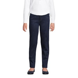 Lands' End Uniform Girls Stretch Pencil Pant Classic Navy Kids 10