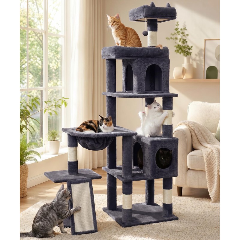 LIKISAK 68 Inch Heavy Duty Cat Tree Tower for Indoor