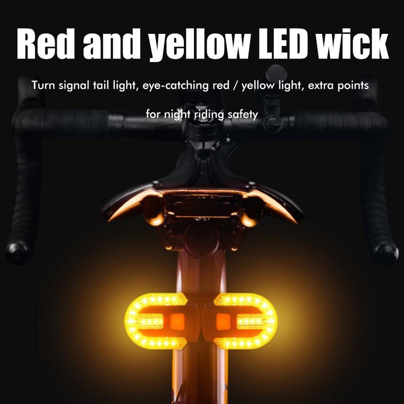Bike Tail Light with Turn Signals USB Rechargeable Wireless Remote