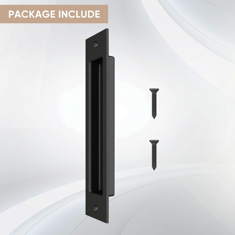 JUBEST 8" Recessed Door Pull Pocket Door Handles, Matte Black