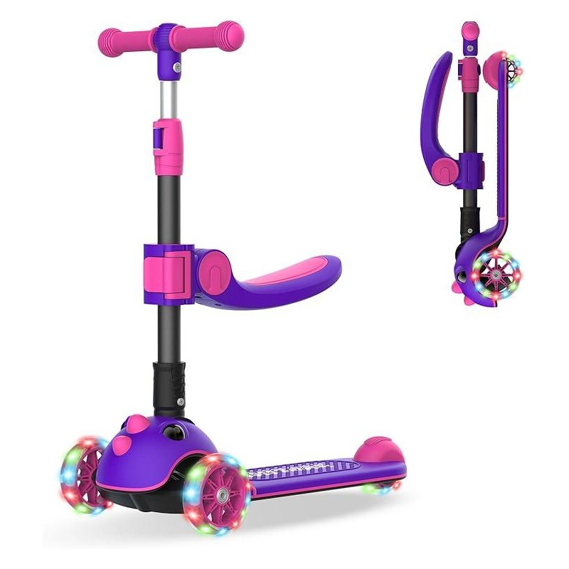 Gotrax KS3 Pro Kids Scooter: Light-Up Wheels, Foldable Design, Anti-Slip