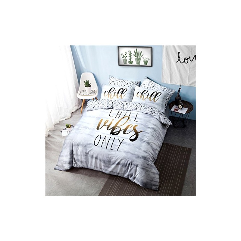Sleepdown Chill Vibes Only Soft Easy Care Bedding Set With